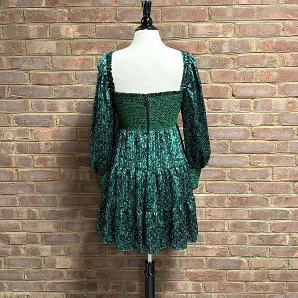 Alice + Olivia Green Rowen Tiered Bohemian Dress Size Large NEW - Picture 8 of 11